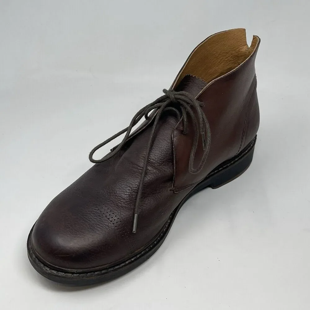Olukai Pahoa Chukka Boots Mens 10 Brown Leather Lace Up Ankle Casual NO INSOLES